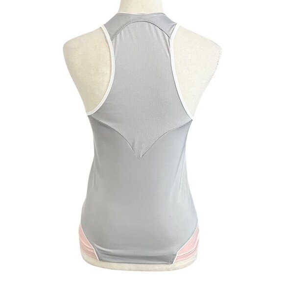 ADIDAS X STELLA MCCARTNEY PINK GREY WHITE SINGLET ATHLETIC RACERBACK TANK TOP - Picture 3 of 9